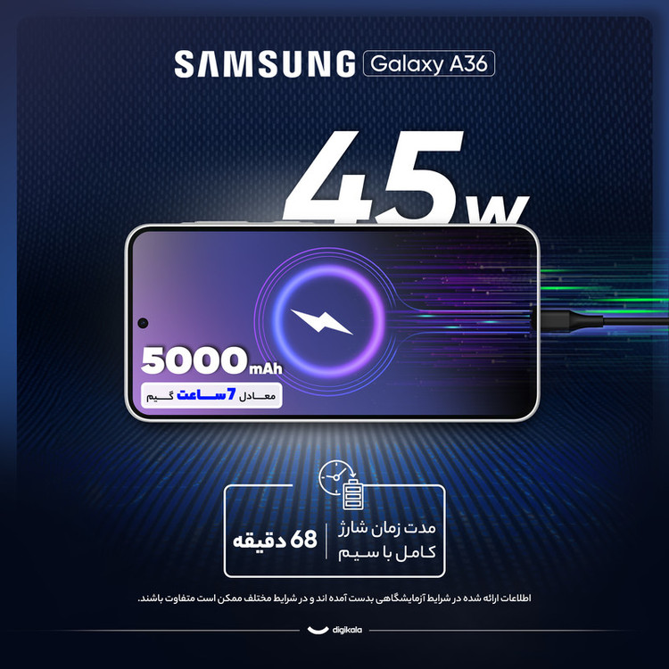 گوشی موبایل سامسونگ مدل Galaxy A36 دو سیم کارت ظرفیت 256 گیگابایت و رم 8 گیگابایت