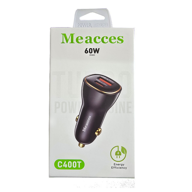 شارژر فندکی 60 وات مکسیس مدل C400T به همراه کابل USB-C